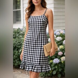 Silk gingham dress size 14
